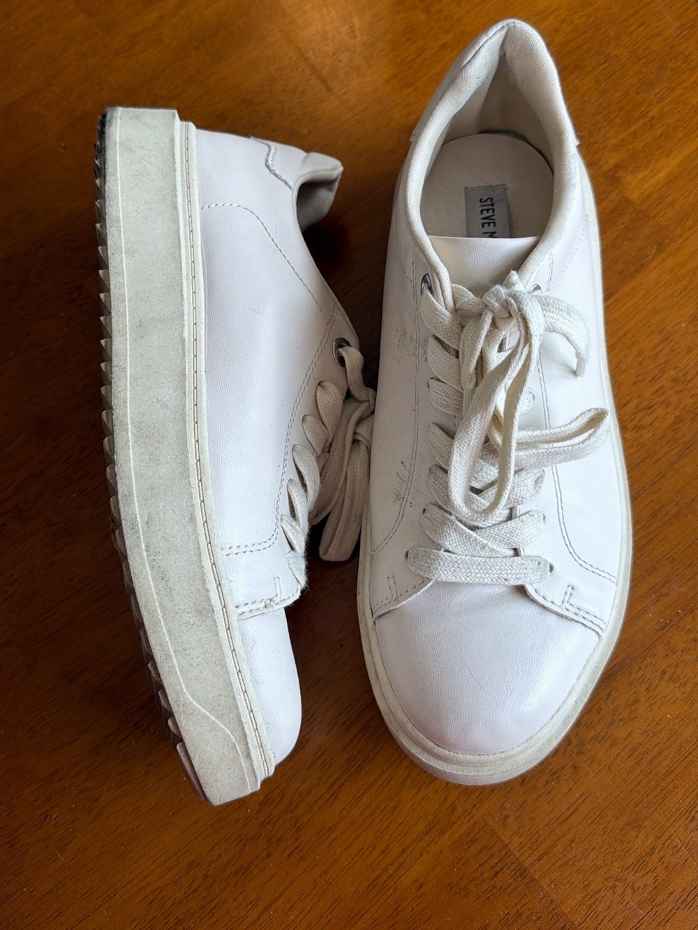 Steve Madden white platform sneakers